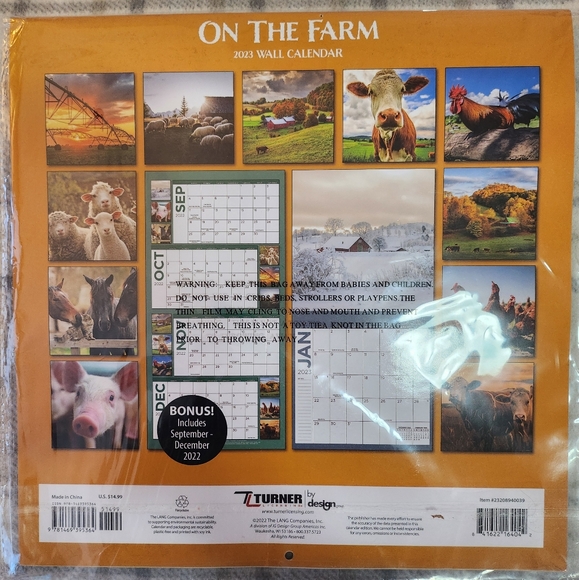 On the Farm 2023 Wall Calendar Sealed Brand New NWT Amazing Life-Like Pictures - Picture 2 of 9